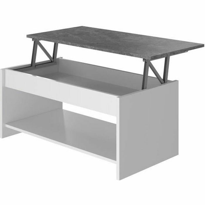Masă de Cafea Lift Top Alb/Gri 50 cm