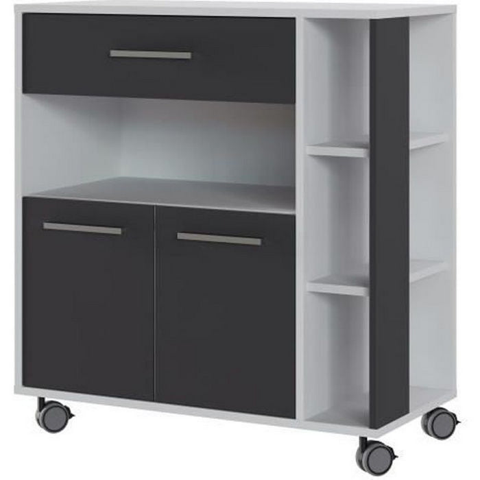 Coș de Bucătărie Eco Trolley Melamina ABS Alb/Gri (80 x 39 x 87 cm)