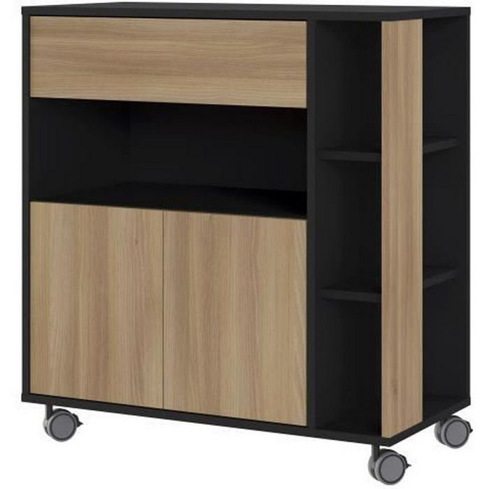 Coș de Bucătărie Natural Negru Dub (80 cm)