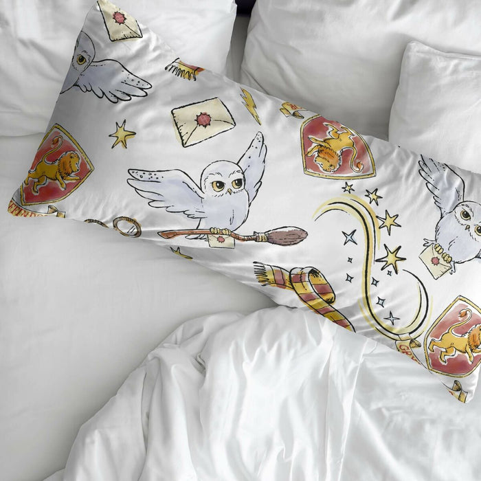 Față de pernă Harry Potter Hedwig Multicolor 45 x 110 cm 100 % bumbac