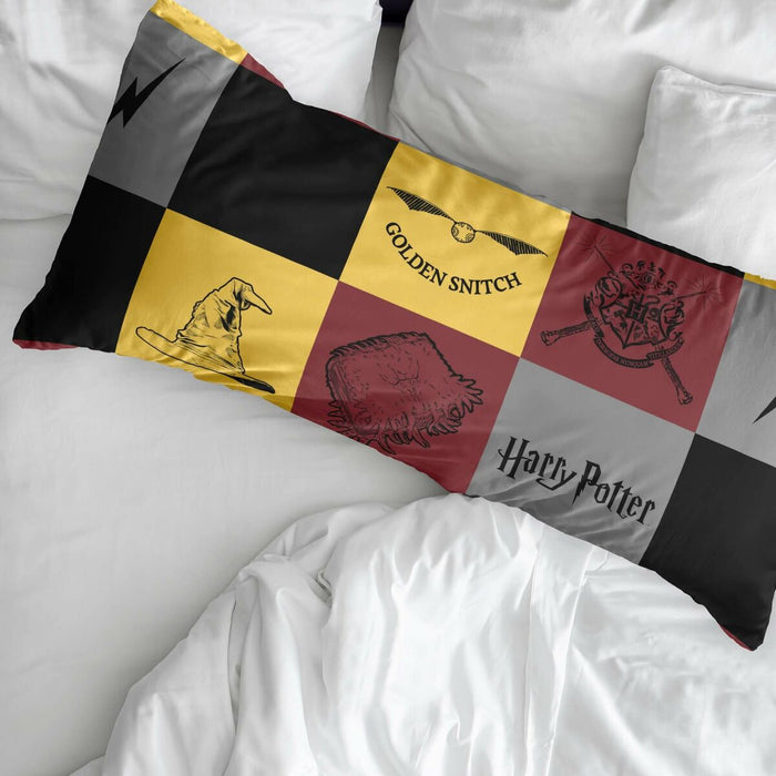 Față de pernă Harry Potter Hogwarts Multicolor 45 x 110 cm 100 % bumbac