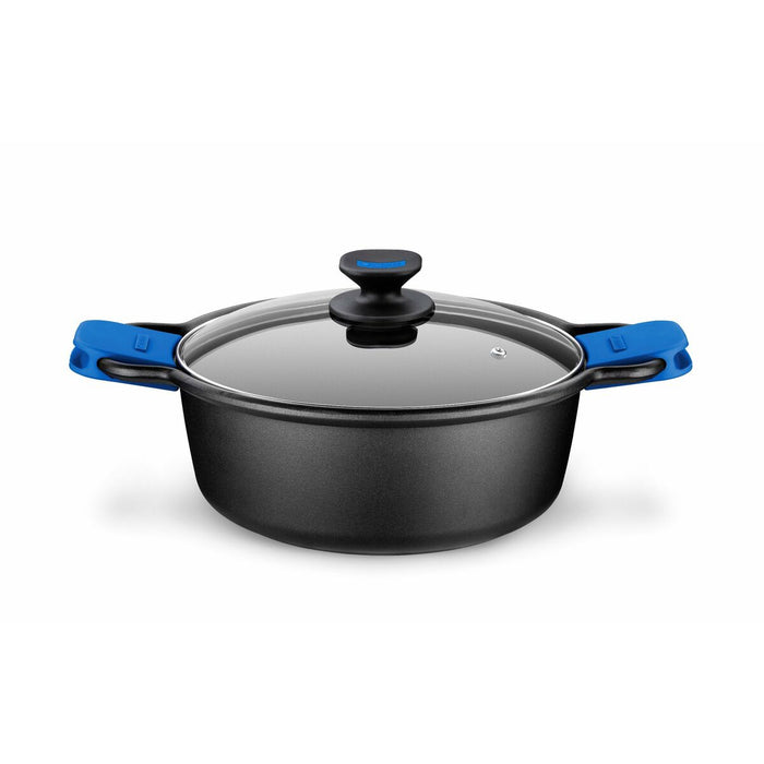 Caserolă Cu Capac de Sticlă Monix M360328 Negru Aluminiu Aluminiu turnat Ø 28 cm 6 L