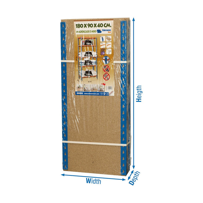 Raft Simon Rack Maderclick 5/400 750 kg Metal Lemn 5 Rafturi Plăci aglomerate (180 x 90 x 40 cm)