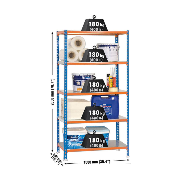 Raft Simon Rack Simonclick Plus 5/500 900 kg Metal 5 Rafturi (200 x 100 x 50 cm)