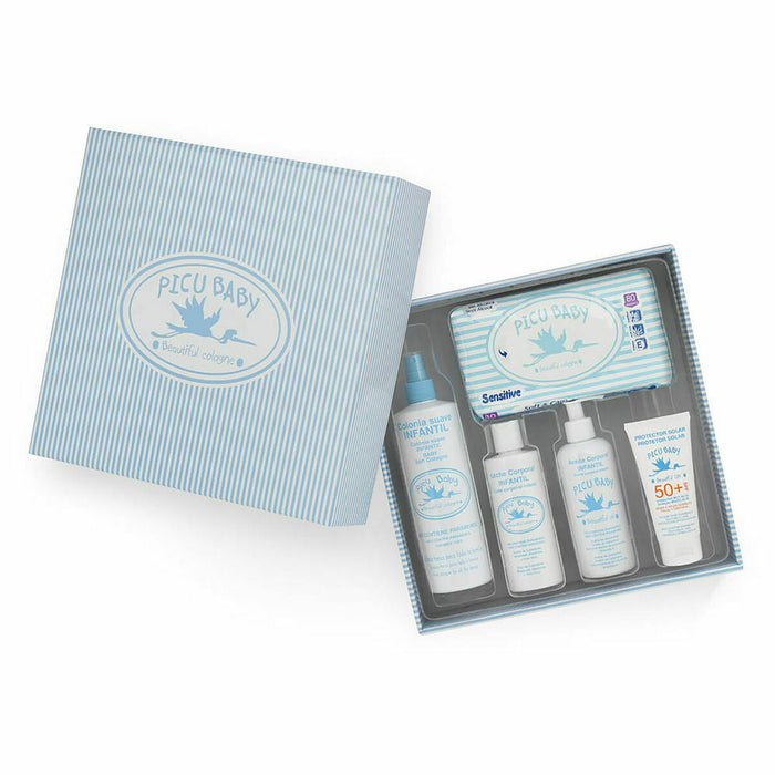 Set Cadou pentru bebeluși Picu Baby Infantil Caja Rayas Azul New Albastru 5 Piese