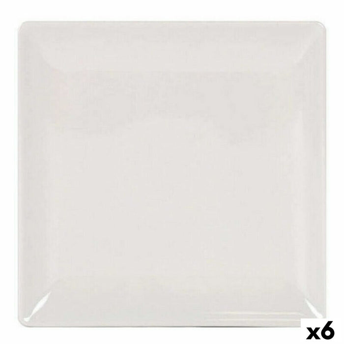 Platou Plat La Mediterránea Elite Gresie Fildeș 21 x 21 x 2 cm (6 Unități) (21 cm)