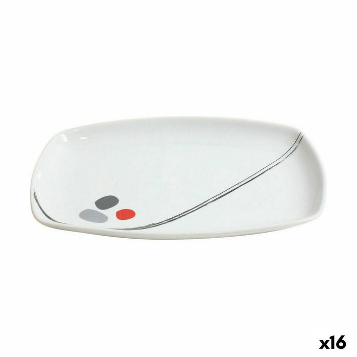 Platou pentru Servire Home Style Zen & Scratch Porțelan Dreptunghiular 31,2 x 20,7 x 3,1 cm (16 Unități)