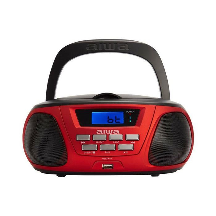 Radio CD MP3 cu Bluetooth Aiwa BBTU-300RD Negru Roșu