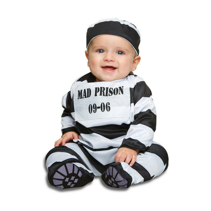Costum Deghizare pentru Bebeluși My Other Me Alb Negru Prizonier 7-12 Luni (2 Piese)