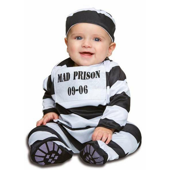 Costum Deghizare pentru Bebeluși My Other Me Alb Negru Prizonier (2 Piese)