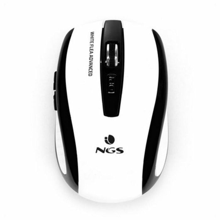 Mouse Fără Fir Optic NGS White Flea Advanced 800/1600 dpi Alb/Negru
