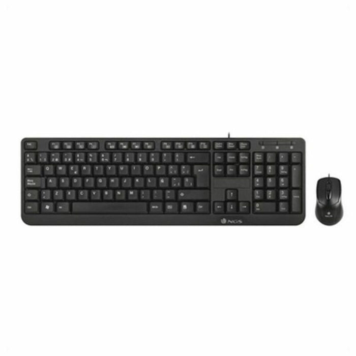 Tastatură și Mouse Optic NGS NGS-KEYBOARD-0271 Negru QWERTY