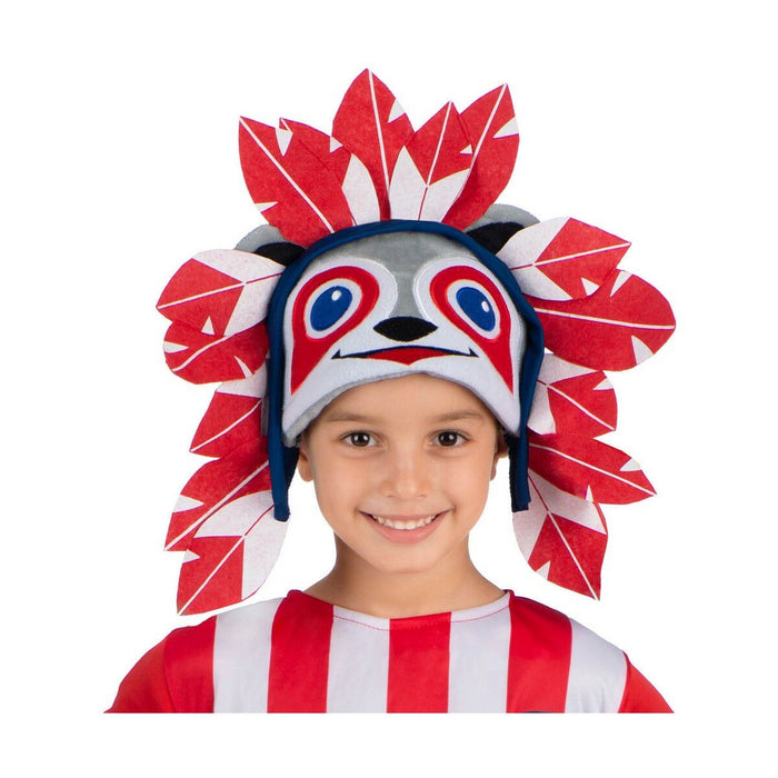 Costum Deghizare pentru Copii My Other Me Pălărie Coroană indiană din pene Atlético de Madrid Mărime unică