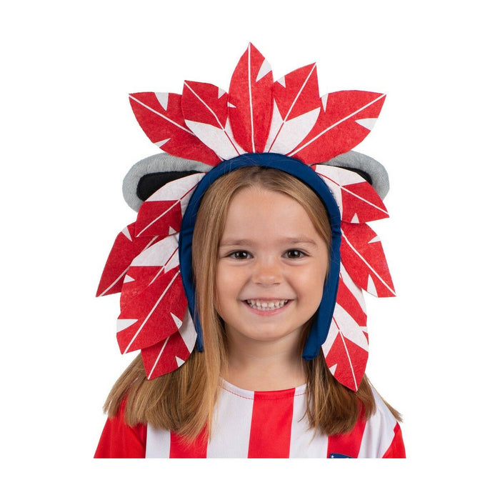 Costum Deghizare pentru Copii My Other Me Pălărie Coroană indiană din pene Atlético de Madrid Mărime unică
