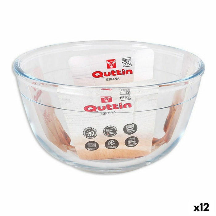 Bol pentru amestecat Quttin Sticlă 820 ml ø 14,6 x 8,1 cm (12 Unități)