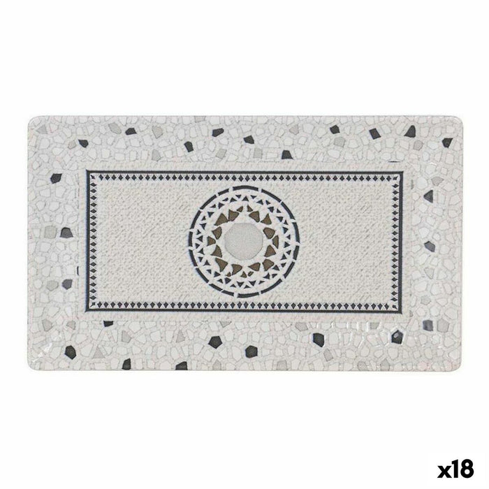Platou pentru Servire La Mediterránea Barroc Dreptunghiular 25 x 15 x 2 cm (18 Unități)