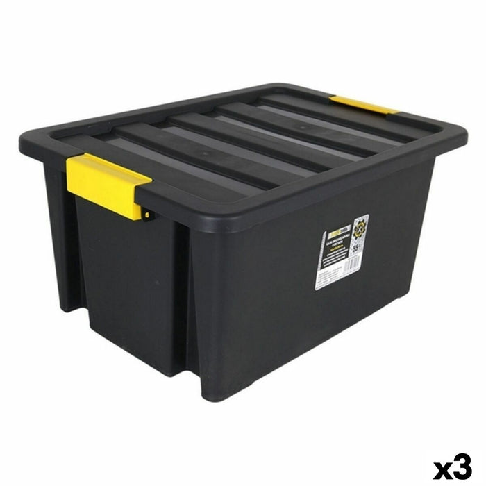 Cutie de depozitare cu capac Brico Dem Brico 55 L 63 x 43 x 29 cm (3 Unități)