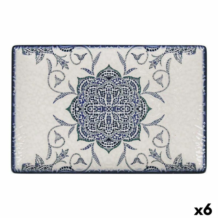 Platou pentru Servire La Mediterránea Rosetta Porțelan Dreptunghiular 30 x 20 x 2,5 cm (6 Unități)