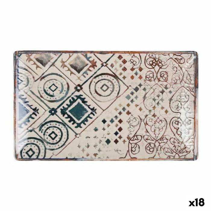Platou pentru Servire La Mediterránea Grecia Porțelan Dreptunghiular 25,3 x 15 x 1,8 cm (18 Unități)