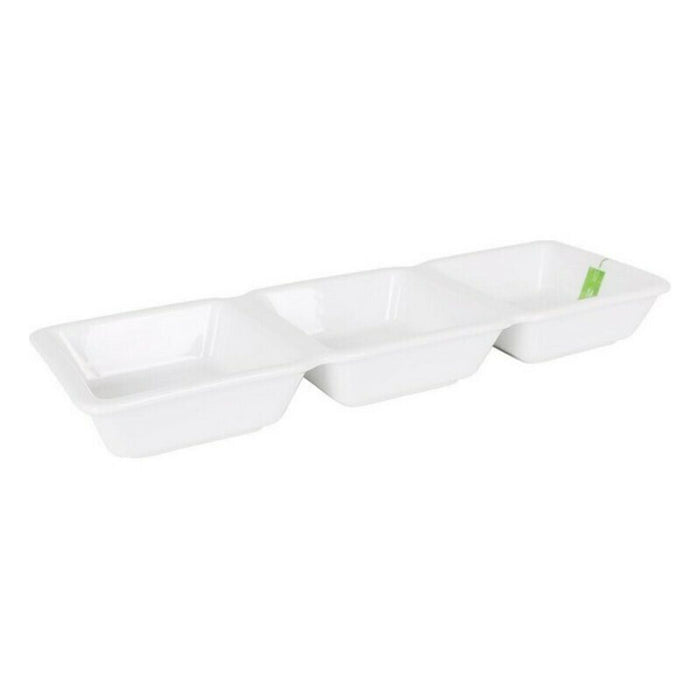 Tavă cu Compartimente Yummy Aperitiv Porțelan (29,3 x 9,5 x 3,3 cm)