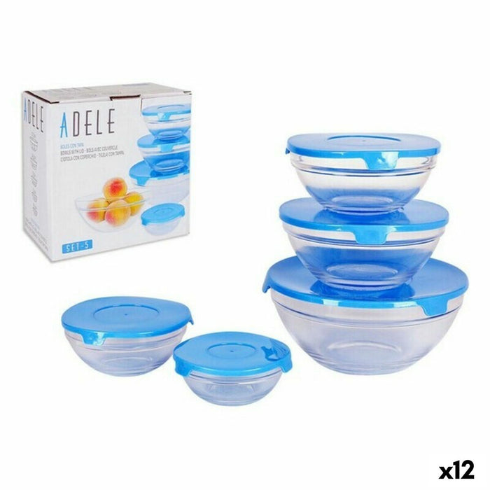 Castron Adele Cu Capac Stivuibil 5 Piese Albastru 17 (12 Unități)