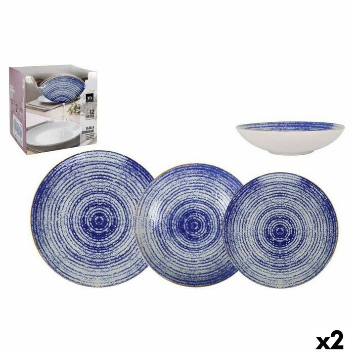 Set de Veselă La Mediterránea Espiral Porțelan 12 Piese (2 Unități)