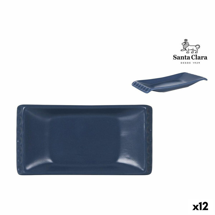Platou pentru Servire Santa Clara Vilariño Gresie Dreptunghiular 24,5 x 12,5 cm (12 Unități)
