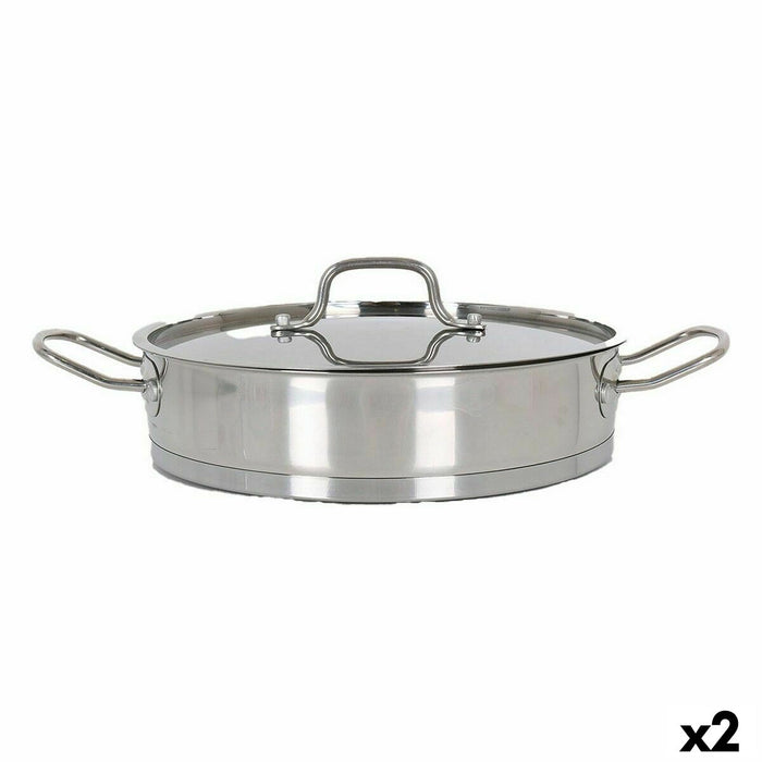 Caserolă Cu Capac de Sticlă Quttin 6 L Ø 32,8 cm (2 Unități)