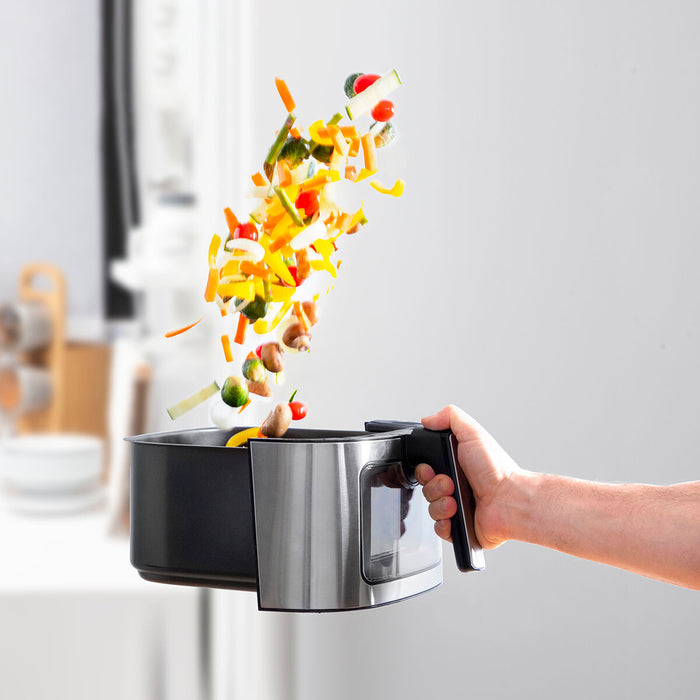 Friteuză fără Ulei InnovaGoods Fryinn View 6500 Negru Oțel inoxidabil 1700 W 6,5 L