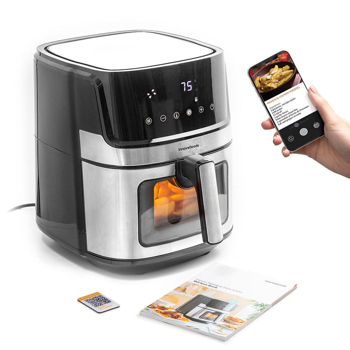 Friteuză fără Ulei InnovaGoods Fryinn View 6500 Negru Oțel inoxidabil 1700 W 6,5 L