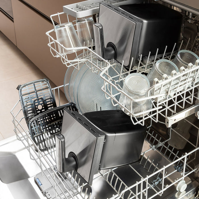 Friteuză fără Ulei InnovaGoods Fryinn Double 8000 Negru Oțel inoxidabil 3400 W 8 L