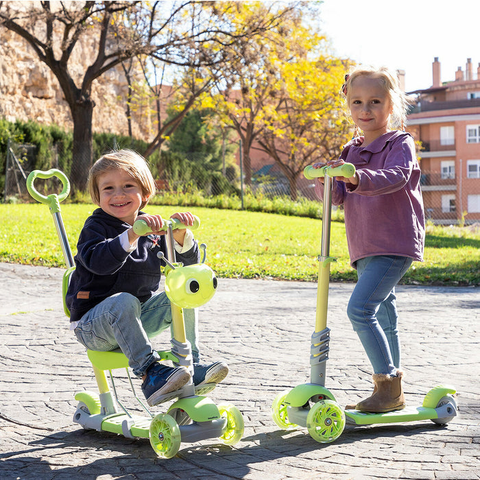 Trotinetă copii, InnovaGoods, 3-în-1, verde, aluminiu