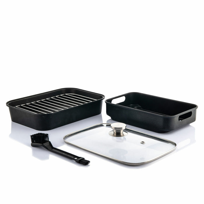 Friteuză fără ulei cu grătar, accesorii și carte de rețete InnovaGoods Air Fryer Fryinn 12-in-1 6000 Negru Oțel 6 L 3400 W
