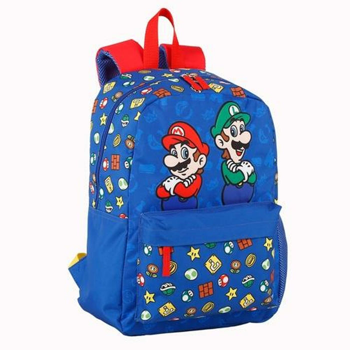 Ghiozdan Super Mario Albastru Roșu 31 x 43 x 13 cm