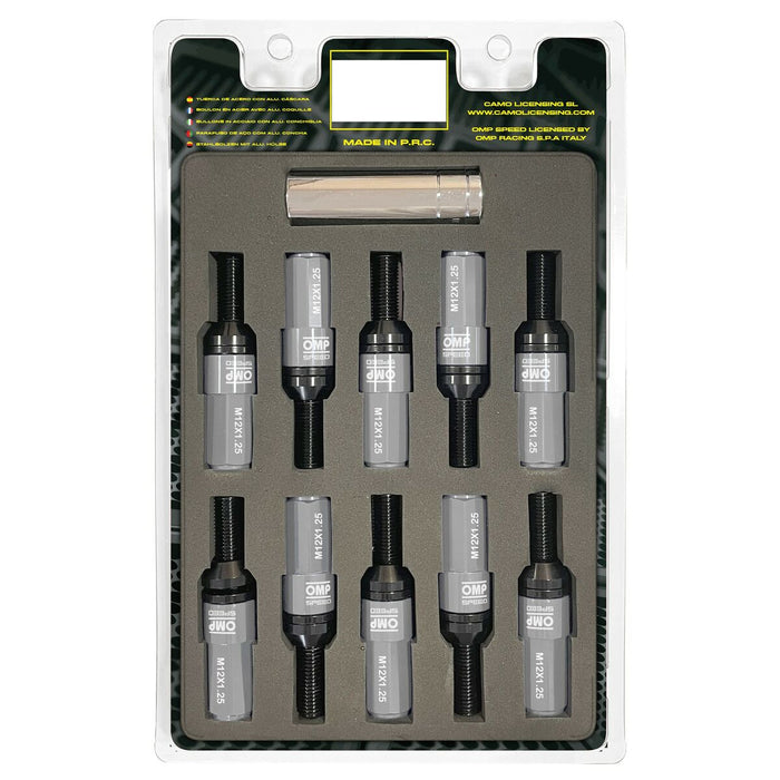 Set de șuruburi OMP OMPS09971204 28 mm Gri M12 x 1,25