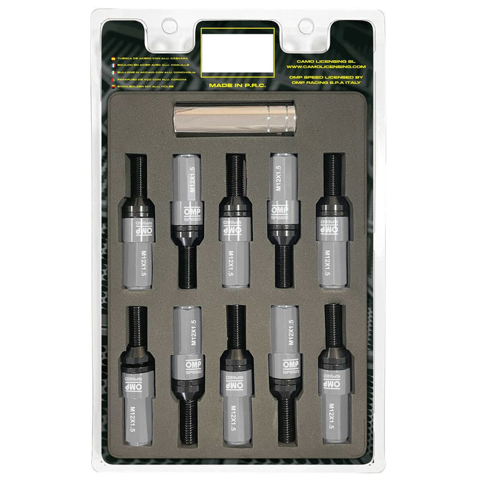 Set de șuruburi OMP OMPS09981204 28 mm Gri M12 x 1,50