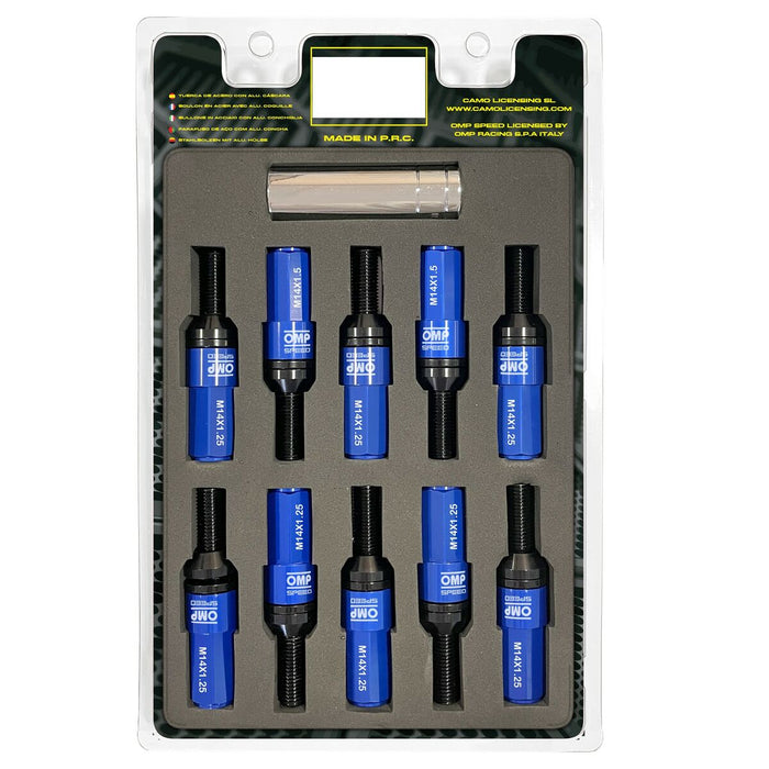 Set de șuruburi OMP OMPS09971407 28 mm Albastru M14 x 1,25