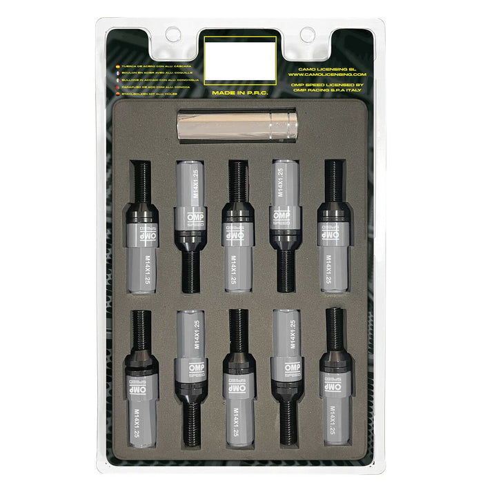 Set de șuruburi OMP OMPS09971404 28 mm Gri M14 x 1,25