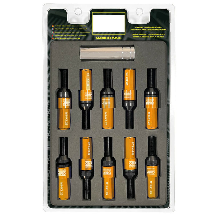 Set de șuruburi OMP OMPS09971410 28 mm Portocaliu M14 x 1,25