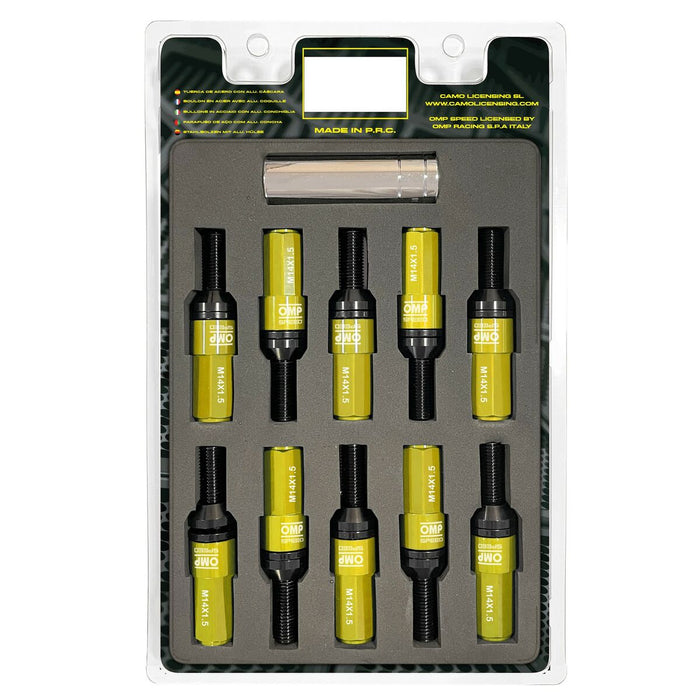 Set de șuruburi OMP OMPS09981409 28 mm Galben M14 x 1,50