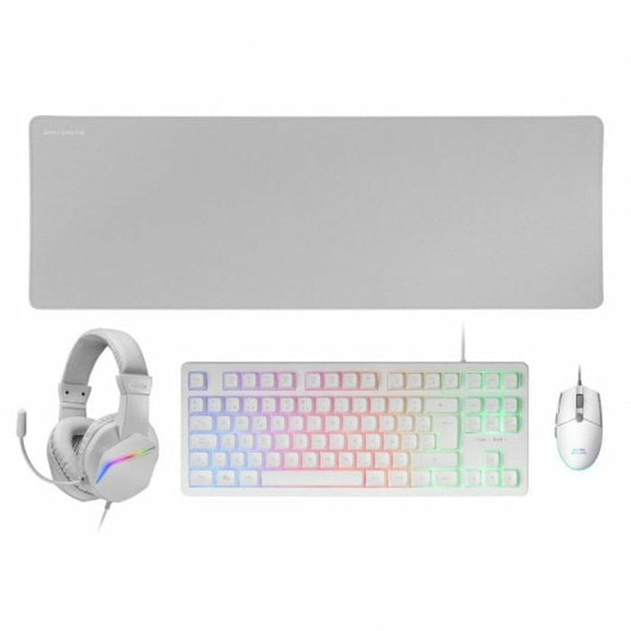 Tastatură și Mouse Mars Gaming MCPRGB3WES Alb QWERTY