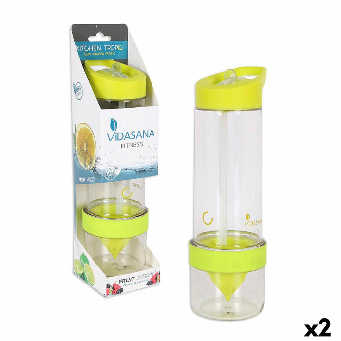 Sticlă (de pus lichide) Kitchen Tropic Galben Mixer 7,5 x 24,5 cm (2 Unități)
