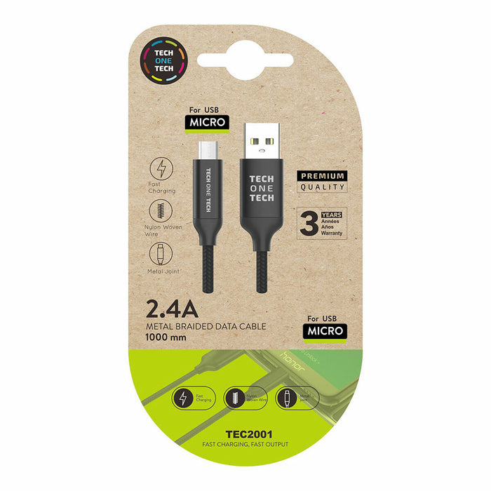 Cablu USB Tech One Tech TEC2001 1 m Negru
