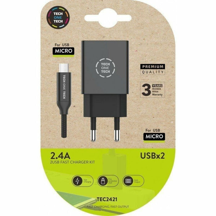 Încărcător de Perete Tech One Tech TEC2421 Negru