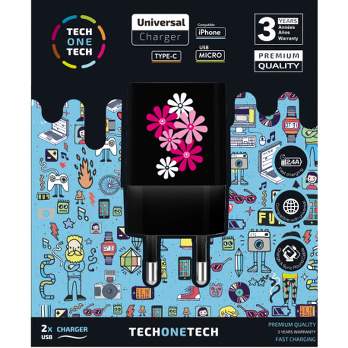 Încărcător de Perete Tech One Tech TEC2601 Negru (1 Unități)