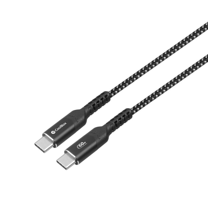 Cablu USB-C CoolBox COO-CAB-UC-60W Negru Negru/Gri 1,2 m