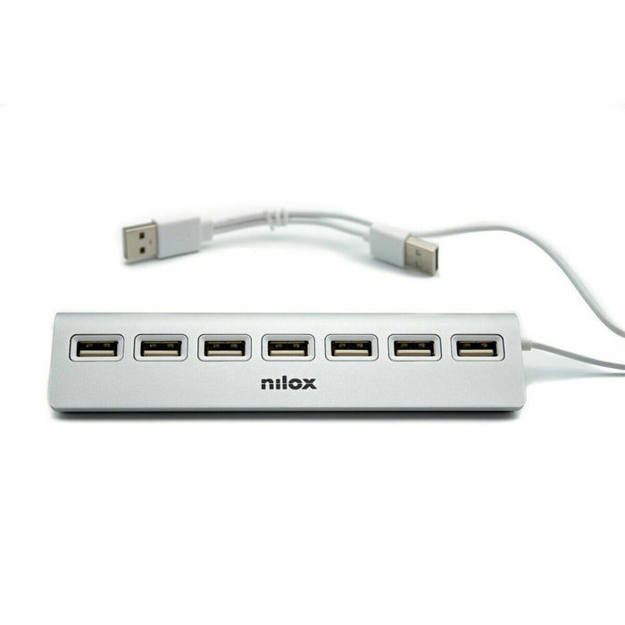 Hub USB Nilox NXHU7ALU2 Negru Gri