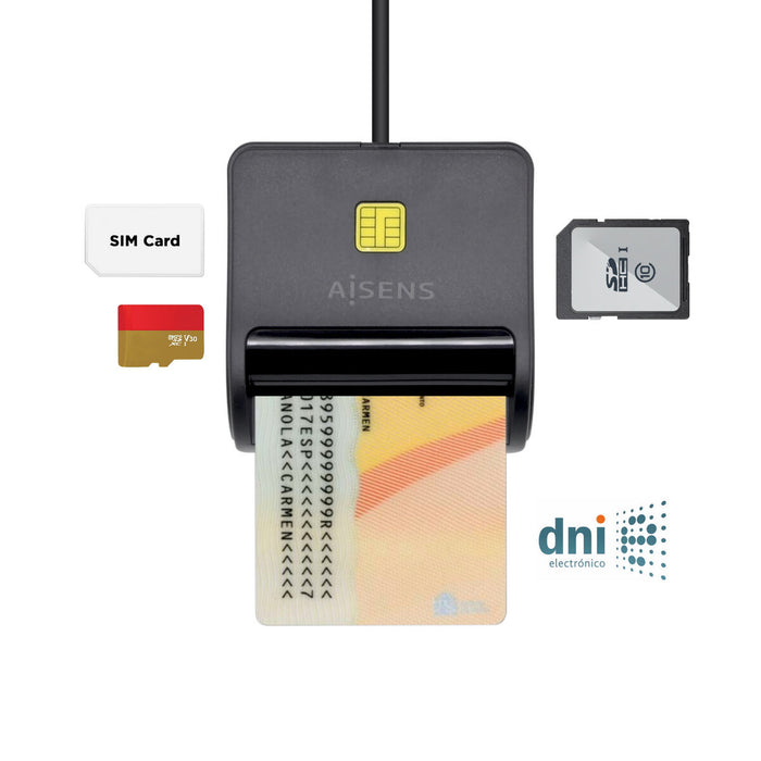 Cititor de Carduri Aisens ASCR-SN02SD-BK Negru