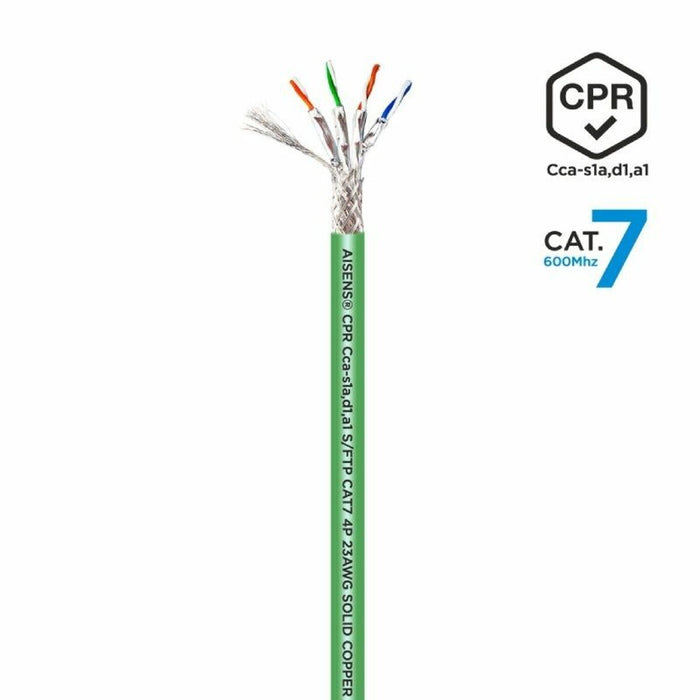 Cablu de Rețea Rigid FTP Categoria 7 Aisens AWG23 Verde 305 m