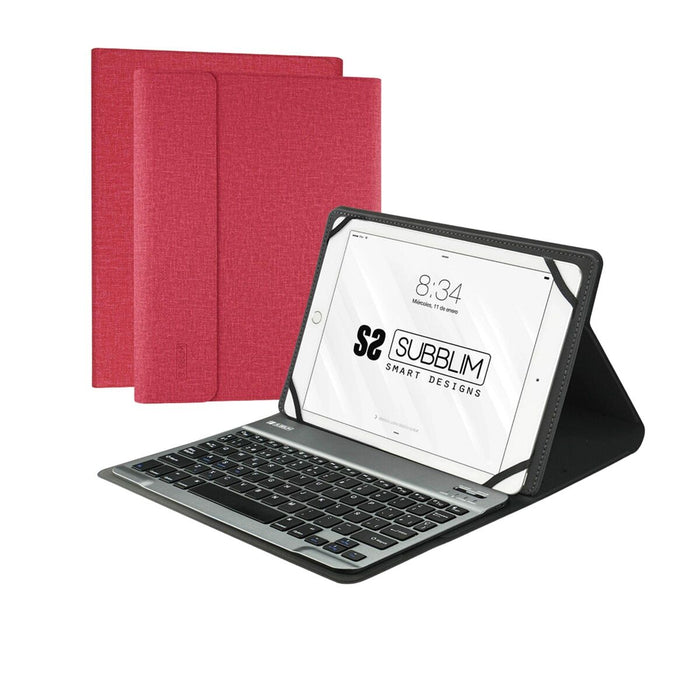 Husă pentru Tabletă și Tastatură Subblim SUB-KT2-BT0003 10,1" Roșu Qwerty Spaniolă QWERTY